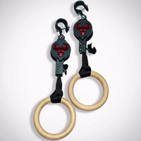 Anillas de Gimnasia Portátiles y Duraderas de Madera Amarilla para Entrenamiento de Peso Corporal, con Correas Numeradas Ajustables, Juego de Anillas de Tracción para Ejercicio