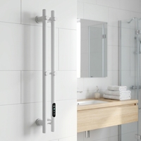 Toallero Eléctrico Compacto de 2 Barras, Calentador de Toallas Enchufable para Baños Pequeños / Casas de Alquiler