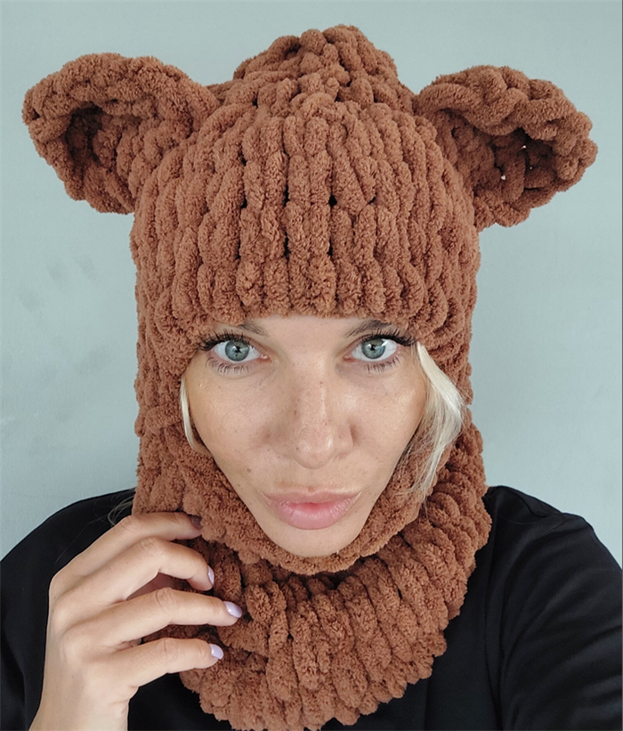 3-in-1 Beanie-Mütze Mit Schal Und Maske, Winter, Warm, Gestrickt, Ski
