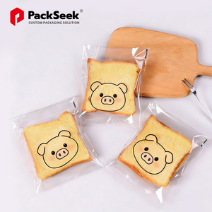 Sacchetti per Pane Trasparenti Autoadesivi di Grado Alimentare con Logo Personalizzato per Panetteria, Torte, <span class=keywords><strong>Sandwich</strong></span>, Sacchetti Riutilizzabili di Alta Qualità per Conservazione Alimenti - Product Image 1