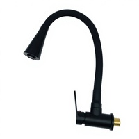 Robinet mural noir en céramique pour piscine, pistolet pulvérisateur, eau froide uniquement, bec allongé pour balcon, douchette moderne rotative