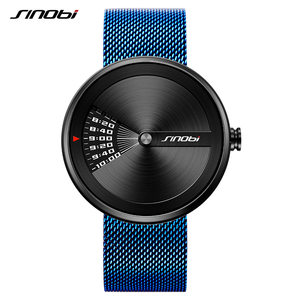 Orologio da Uomo SINOBI con Quadrante a Ruota Creativo Pronto per la Spedizione, Cinturino in Rete di Acciaio Inossidabile, Orologio al Quarzo - Product Image 2