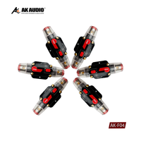 Amplificateur de voiture 4 canaux classe AB AK-F04 12-36V avec porte-fusible ANL 100A, lumière LED, SNR 91-100dB, FR 20-20kHz pour borne négative
