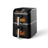 Nouvelle Friteuse à Air Chaud Sans Huile à Double Panier avec Contrôle Numérique Intelligent, Grande Capacité, Insert Métallique 12L, Électrique Multifonction