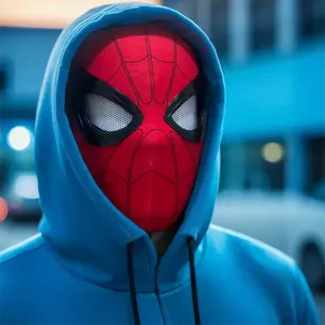 Masque électronique Spider-Man, masque de tête <span class=keywords><strong>Spiderman</strong></span>, masque de cosplay avec yeux mobiles, télécommande 1:1, jouets élastiques, cadeau pour adultes et enfants - Product Image 4