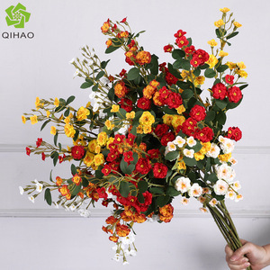 Fleur en soie QIHAO Annie Little Rose, blanc, rose, jaune, champagne, orange, rouge, pour mariage et décoration intérieure, haute simulation - Product Image 5