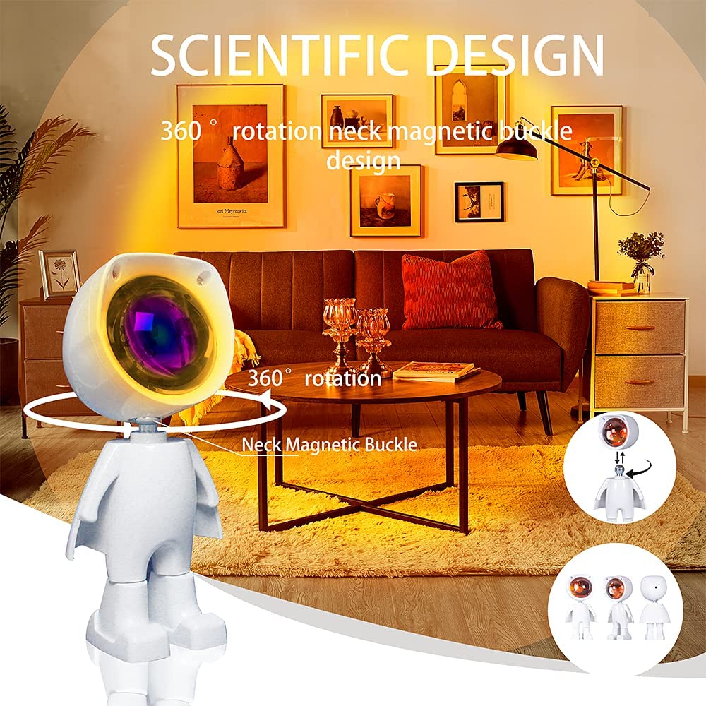 Sunset night light astronaut projection live broadcast background like galaxy projector atmosphere children's bedroom lighting