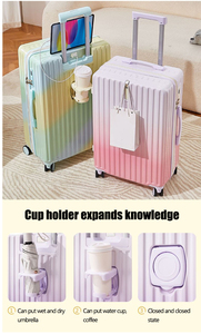 Valise de voyage unisexe grande capacité à roulettes silencieuses avec cadenas à combinaison intégré, <span class=keywords><strong>nouveau</strong></span> modèle dégradé, vente en gros - Product Image 3