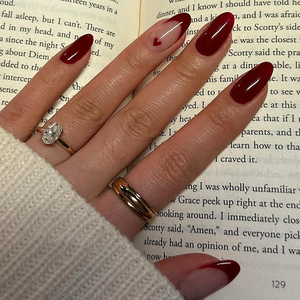 24 <span class=keywords><strong>Uñas</strong></span> Postizas Francesas Color Rojo Marrón para el Día <span class=keywords><strong>de</strong></span> <span class=keywords><strong>San</strong></span> <span class=keywords><strong>Valentín</strong></span>, Diseño <span class=keywords><strong>de</strong></span> Corazón con Lazo a Cuadros, <span class=keywords><strong>Uñas</strong></span> Postizas <span class=keywords><strong>de</strong></span> Cobertura Completa - Product Image 5