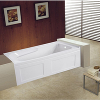 Baignoire autoportante rectangulaire en acrylique, design moderne, blanche, pour salle de bain et alcôve