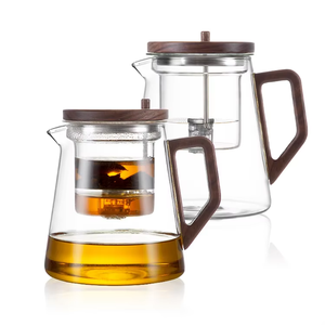 Teiera in Vetro Resistente al Calore con Filtro a Pressione, Infusore Manuale Portatile <span class=keywords><strong>per</strong></span> Tè, <span class=keywords><strong>Bollitore</strong></span> da 600ml <span class=keywords><strong>per</strong></span> Tè Sfuso ed Erbe, Infusione a Freddo - Product Image 2