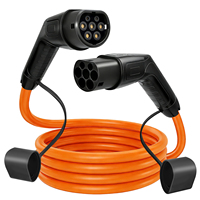 Câble d'extension de charge pour véhicule électrique de type 2, orange, 32A, 22 kW, prise d'extension de type 2, cordon d'extension de chargeur
