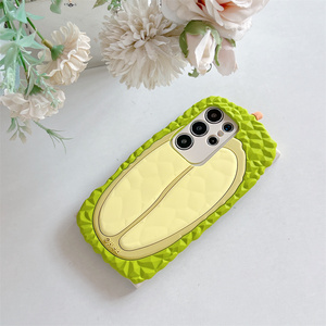 Frische Tropische Frucht Durian Stachelige Schale Handyhülle für iPhone 18 17 <span class=keywords><strong>Pro</strong></span> Max 16 15 14 13 Lustige Cartoon Weiche Silikon Schutzhülle - Product Image 4