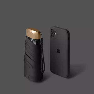 Mini Paraguas Plegable de Cinco Pliegues Negro para Mujer, Doble Uso, Protección Solar y contra la Lluvia, Manual, Regalos Personalizados, Venta al Por Mayor, Nailon 190T - Product Image 3