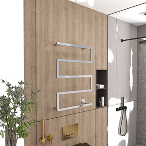 Sèche-serviettes chauffant moderne et élégant en acier chromé pour salle de bain d'hôtel - Product Image 2