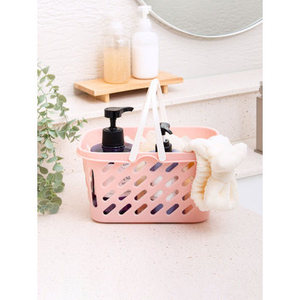 Panier à poignée de style vintage ovale rose stockage polyvalent en rotin et panier de pique-nique tissage en osier emballé dans des cartons - Product Image 1