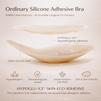 XINRUI Cache-tétons adhésifs réutilisables en silicone, invisibles, sexy, sans couture, forme ronde, pour femmes