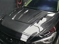 Kap mesin serat karbon, cocok Infiniti Q50 V37 HT V2 tipe dilepas