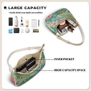 Sac <span class=keywords><strong>à</strong></span> bandoulière en PU <span class=keywords><strong>à</strong></span> imprimé floral Tahitian Tiare avec fermeture éclair et sangle réglable - Product Image 6