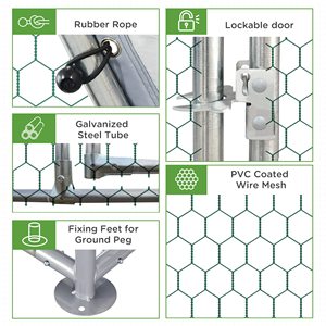 Chilochilo 26.67x10x6.5ft büyük Metal tavuk kümesi kapak ile çalıştırmak Walk-in açık kalem çit kafes tavuk evi çatı ile Yard için - Product Image 3