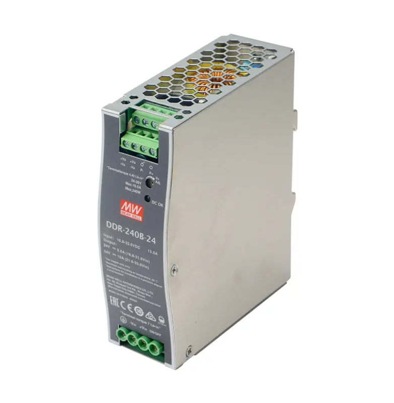 Mean Well-Fuente de alimentación de 24V, convertidor de CC de 240W DIN RAIL