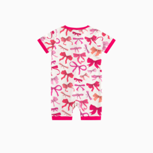 Miozing - Mono corto con cremallera y estampado de lazo para verano 	 Ecológico 	 Fabricante de Pijamas de Bambú para Niños ODM, Logotipo Personalizado - Product Image 2