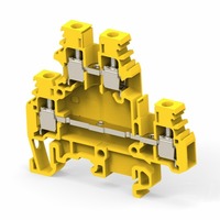 2.5mm² 5mm² Sertifikat CE Grey UKK Blok Terminal Pasang Rel Din Lapis Ganda dengan Sekrup untuk Kabinet Kontrol PLC