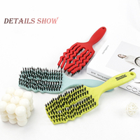 LOGO Brosse à cheveux de massage en plastique personnalisée Perruque incurvée Brosse démêlante pour cheveux humides pour un séchage plus rapide
