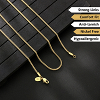 Vente en gros de chaîne de blé 2mm 3mm 14K plaqué or quille lien fleur panier en acier inoxydable bijoux pendentif boîte collier pour femmes hommes
