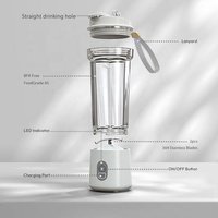 Blender portable, bouteille, rechargeable par USB, 500 ml, 6 lames, mixeur à fruits, mini presse-agrumes manuel, blender pour smoothies avec paille