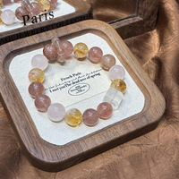 Lady ShexiangHuang Ta Jing Design Original Quartz Super Sept Noir-Or, Quartz Phantôme Blanc, Cristal de Sucre en Forme de Cube, Cadeau
