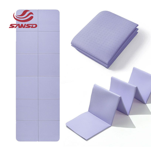 Sansd TPE pliant Yoga voyage Pilates tapis pliable Portable épaississement 8mm <span class=keywords><strong>gymnastique</strong></span> Fitness pliable TPE tapis de Yoga - Product Image 1