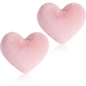 Almohadas de Corazón Rosadas, Cojines Suaves y Esponjosos, Decorativos para <span class=keywords><strong>Cama</strong></span>, Silla, Sofá, Dormitorio, Sala de Estar, Almohadas de Tela con Forma de Corazón - Product Image 1