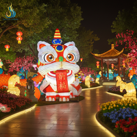 Lanterne de danse du lion traditionnelle personnalisée en gros, lanterne de festival en soie LED étanche pour la célébration du Nouvel An dans le Chinatown