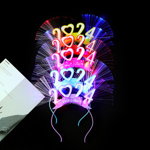 Diadema Digital de Fibra Óptica 2026, 23x21cm, Luminosa, con Forma de Corazón, para Fiestas de Año Nuevo, para Niños - Product Image 2