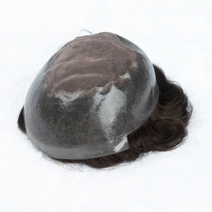 Toupee de Cabello Humano Virgen Brasileño para Hombre, Línea de Cabello Natural, Nudo Invisible, Encaje Sólido y PU, Reemplazo GM2 - Product Image 1