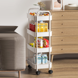 Nuevo Organizador de Almacenamiento de Plástico Cuadrado de Diseño Moderno para Alimentos, Verduras, Cocina, Baño, Sala de Estar, Cesta de Almacenamiento de Artículos Diversos de 4 Niveles - Product Image 2