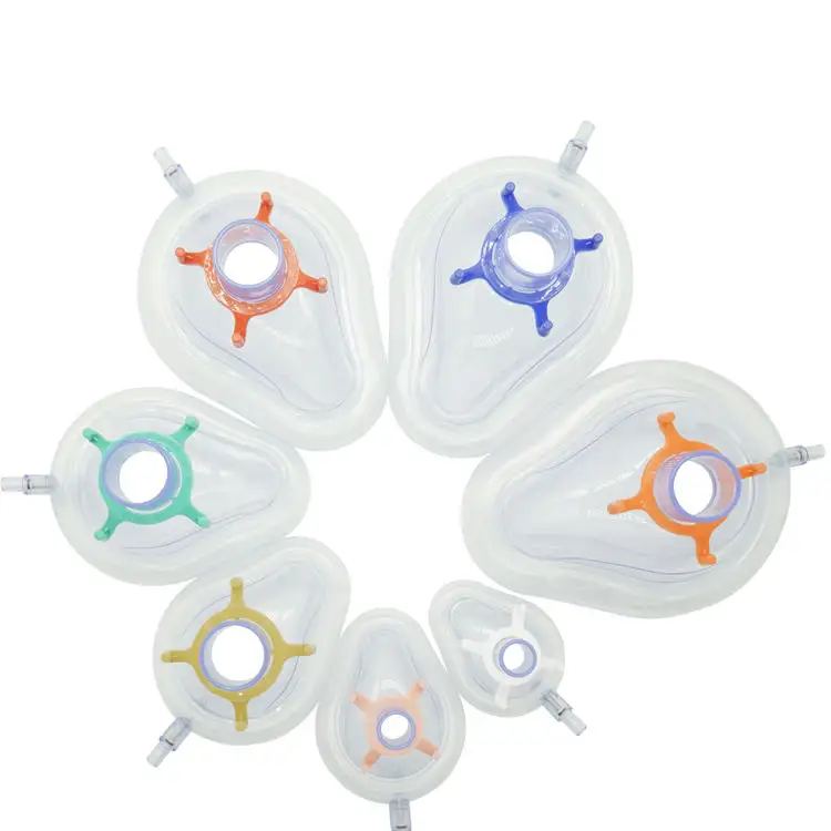 Fabriek Custom Medische Herbruikbare Pvc Transparante Anesthesie Ademhalingsmasker Voor Volwassenen