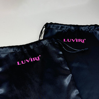 Sacs en satin personnalisés pour extensions de cheveux et perruques avec fermeture à ruban, impression sérigraphique pour l'emballage de bijoux