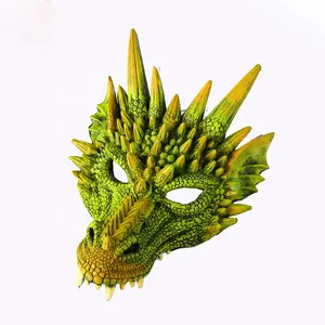 Factory Wholesale Carnival Halloween Party Soft PU Foam Mask Latex 3D Animal Costume Dragon Cosplay Mask