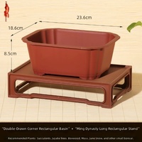 Pot à succulentes en résine de style chinois, nouveau modèle respirant pour bonsaï, pot épaissi pour contrôle des racines, pot de balcon 500g