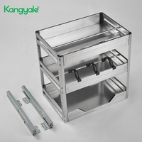 Panier de cuisine moderne Kangyale en acier inoxydable, support à épices coulissant, organisateur de placard