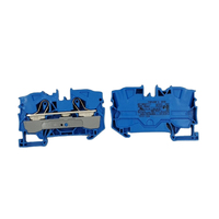 Morsetto a gabbia a innesto blu per guida DIN 10mm², 2 conduttori, nuovo di zecca, originale tedesco, in stock, 2010-1204