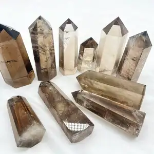 High Quality Natural Stone Crystals Healing Stones Smoky Quartz Points Crystal Wand Towers For Decoration