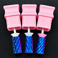 Forets à ongles en carbure de tungstène haut de gamme, multicolores, cylindriques, pour manucure, lime à ongles électrique pour salon de manucure