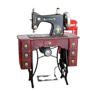 Yiwu Factory Wholesale Metal Crafts Antique Sewing Machine Model Souvenir for Home Decoration