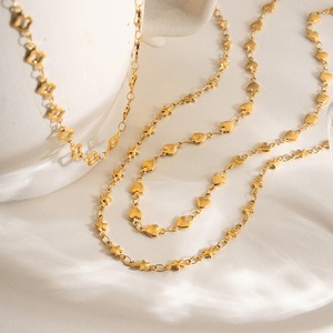 สร้อยคอรูปดาวหัวใจชุบทองสแตนเลสสตีลแฟชั่นสำหรับทุกเพศเครื่องประดับแบบซ้อนชั้น - Product Image 2