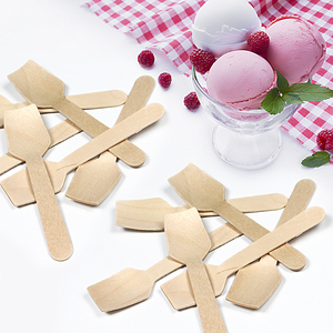 Mini cuchara de madera para helado desechable de abedul ecológico a precio mayorista - Product Image 3