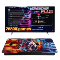 Console de jeu d'arcade Pandora 26800 à pièces pour 2 joueurs, interface USB, action/fête/sports, anglais, plastique, personnalisable