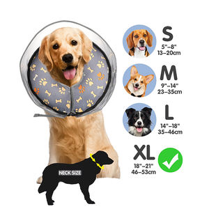 <span class=keywords><strong>Collar</strong></span> de cono de perro suave inflable de recuperación de mascotas isabelinas para perros y gatos cómodos ajustables para después de la cirugía - Product Image 4
